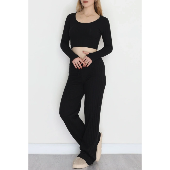 Parmak Geçmeli İnterlok Fitilli Takım Siyah - 90959.1748.