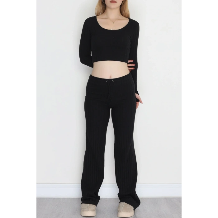 Parmak Geçmeli İnterlok Fitilli Takım Siyah - 90959.1748.