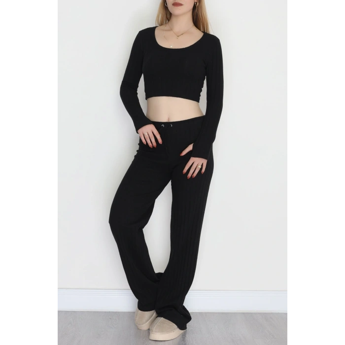 Parmak Geçmeli İnterlok Fitilli Takım Siyah - 90959.1748.