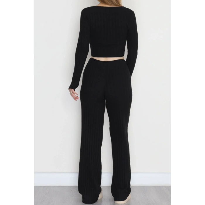 Parmak Geçmeli İnterlok Fitilli Takım Siyah - 90959.1748.