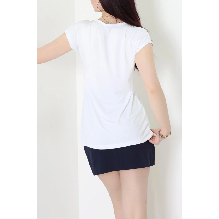 Payet Detaylı Bluz Beyaz - 44001.599.