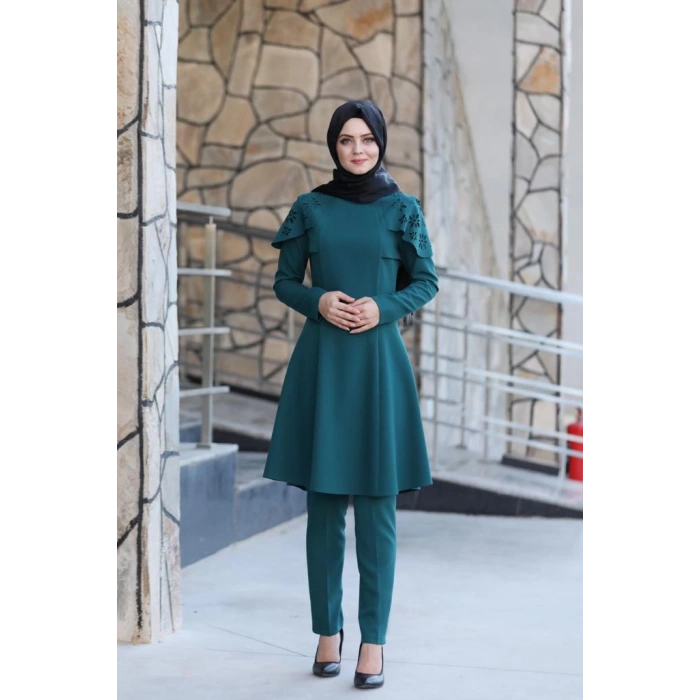 Pelerinli Takım Elbise mc0034 Petrol