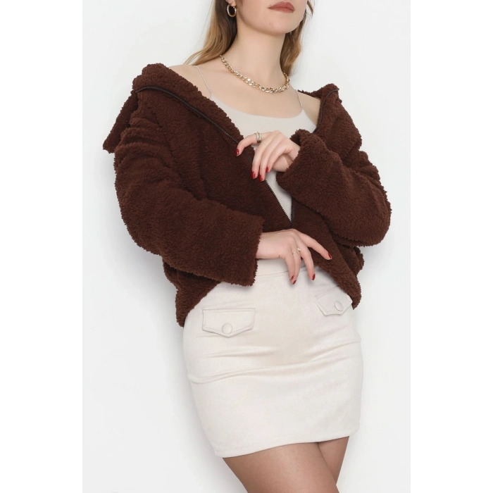 Peluş Astarlı Mont Kahverengi - 42696.1247.