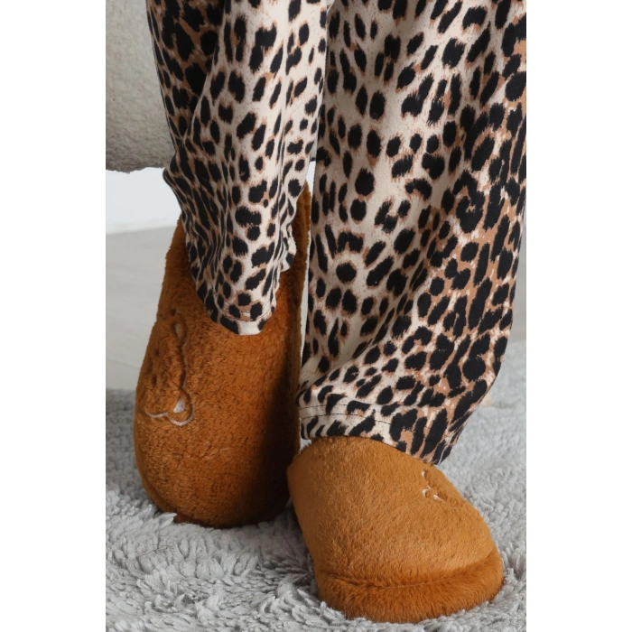 Peluş Ayıcıklı Ev Terliği Taba - 31465.264.