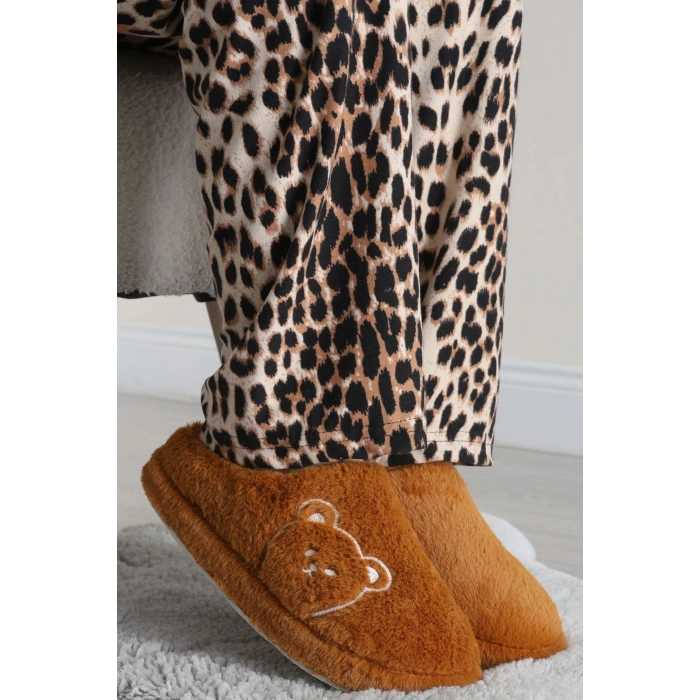 Peluş Ayıcıklı Ev Terliği Taba - 31465.264.