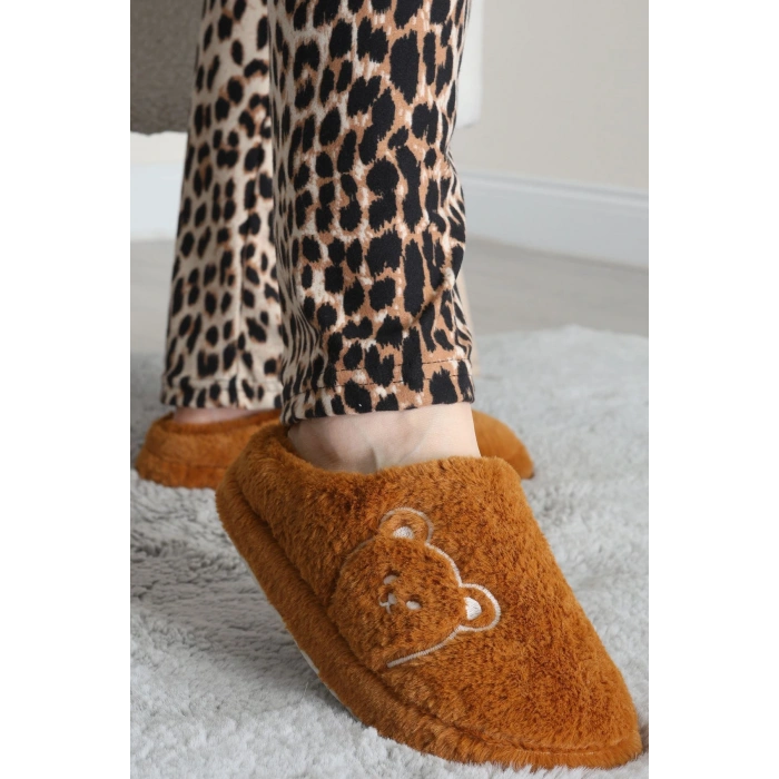 Peluş Ayıcıklı Ev Terliği Taba - 31465.264.