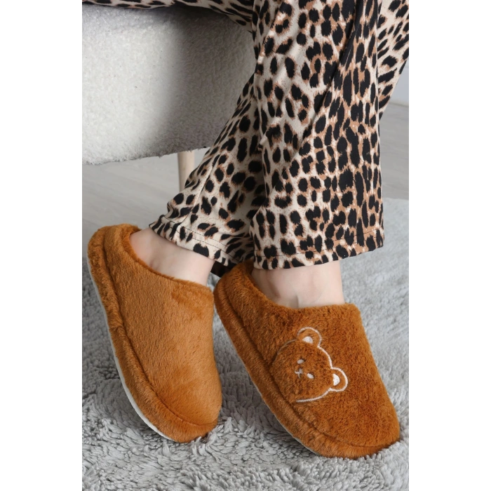 Peluş Ayıcıklı Ev Terliği Taba - 31465.264.