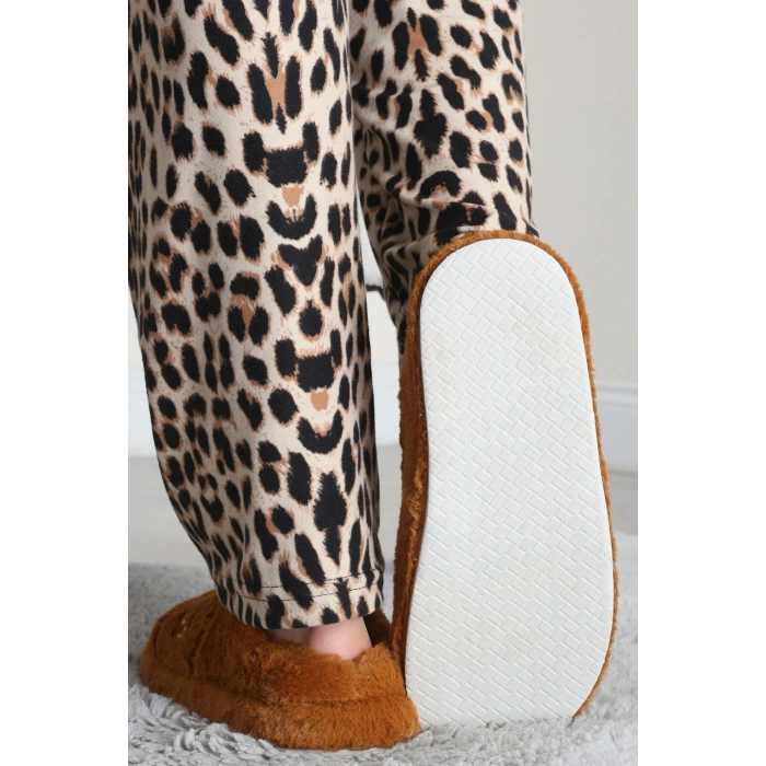 Peluş Ayıcıklı Ev Terliği Taba - 31465.264.