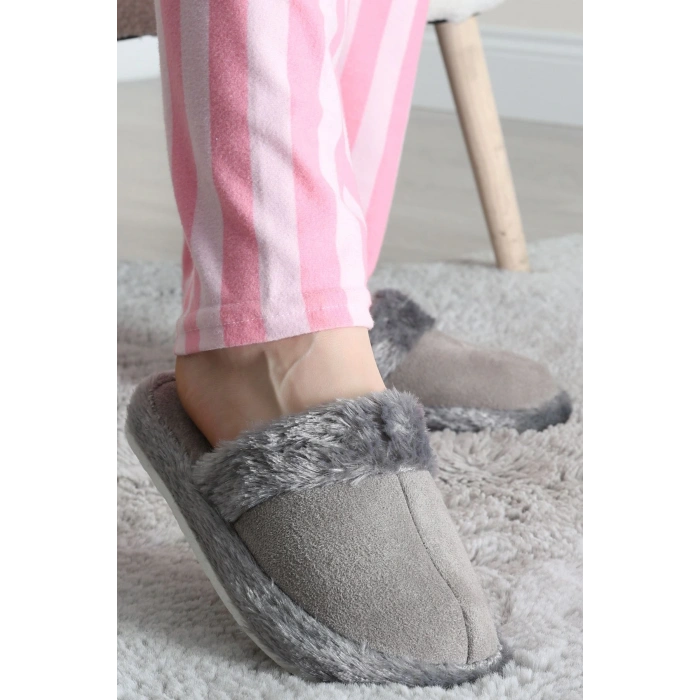 Peluş Ev Terliği Füme - 31626.264.