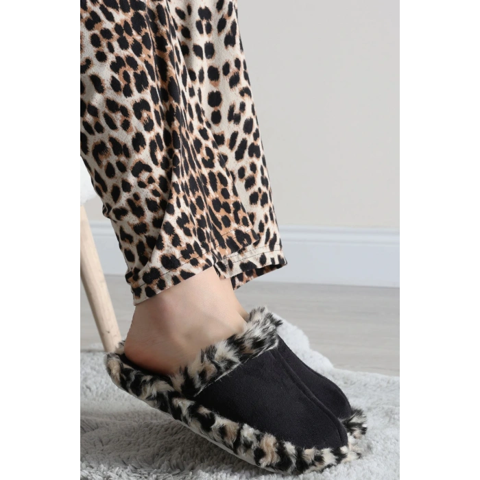 Peluş Ev Terliği Siyahleopar - 31626.264.