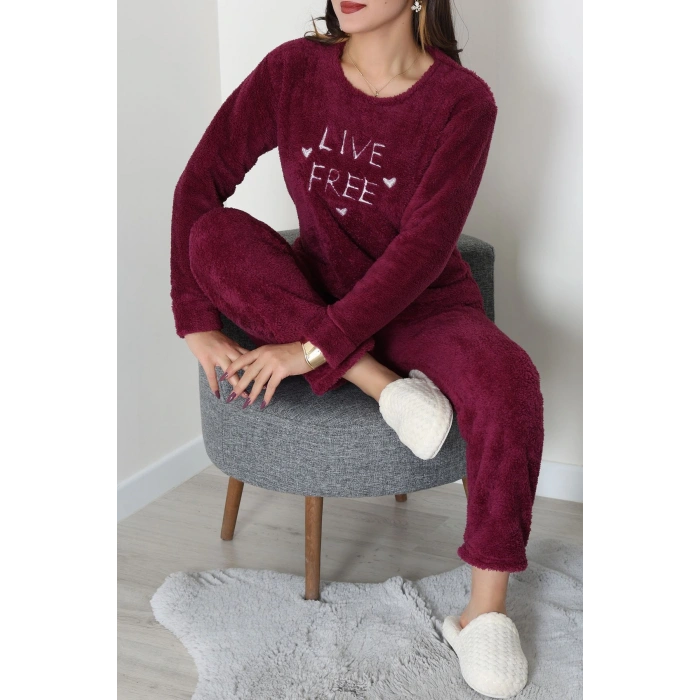 Peluş Pijama Takımı Açıkmor - 52106.1961.