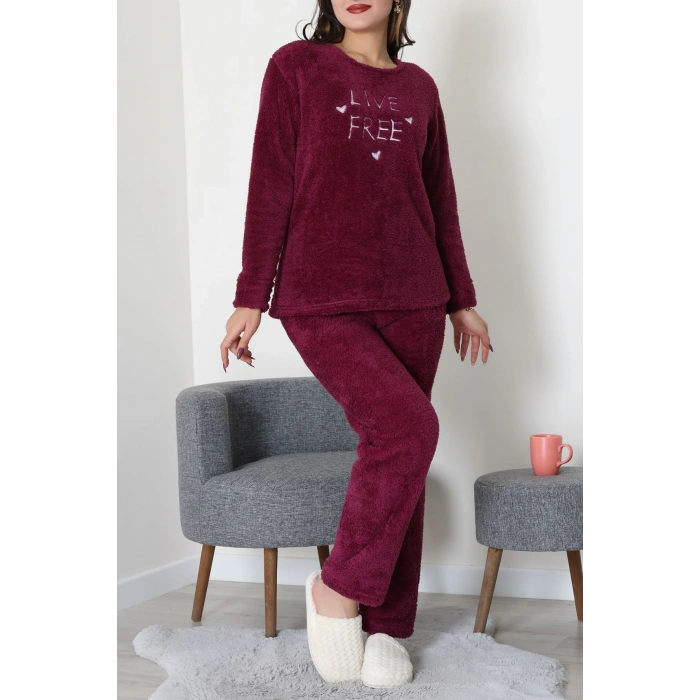 Peluş Pijama Takımı Açıkmor - 52106.1961.