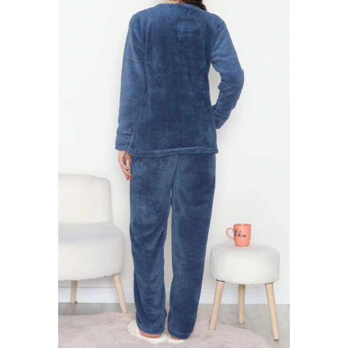 Peluş Pijama Takımı İndigo - 52107.1961.