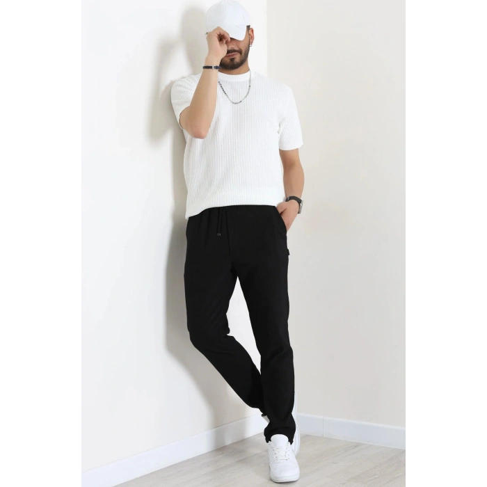 Petek Örgü Triko Tişört Beyaz - 71593.2167.