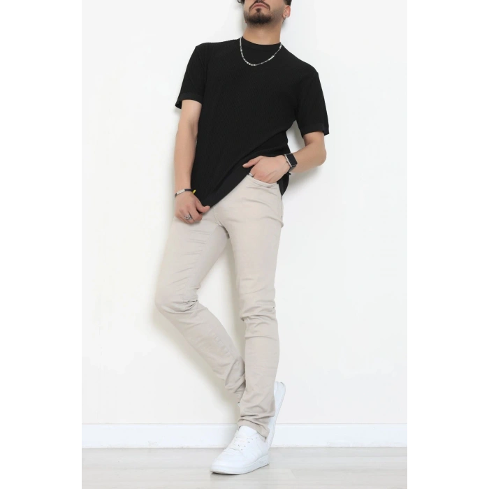 Petek Örgü Triko Tişört Siyah - 71593.2167.