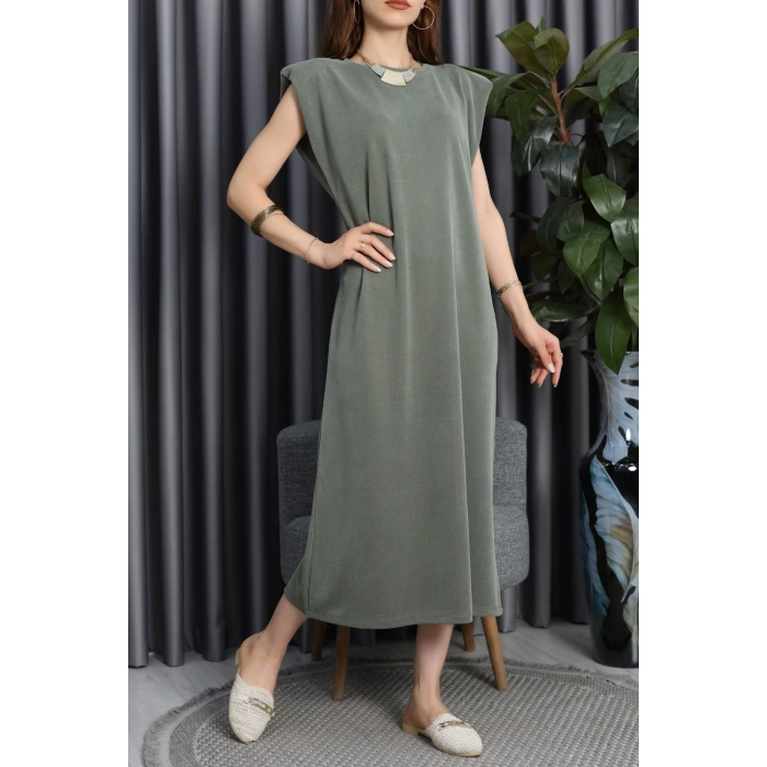 Pike Modal Vatkalı Elbise Haki - 90066.1758.