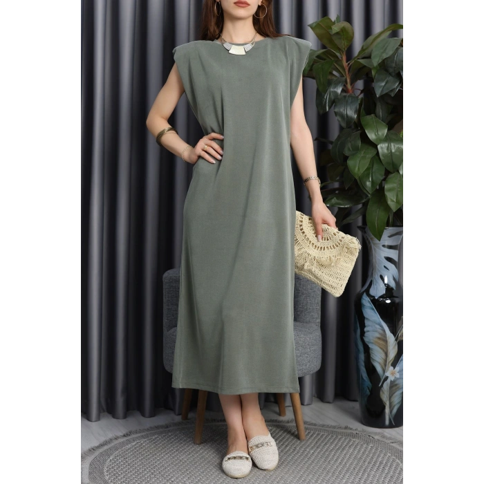 Pike Modal Vatkalı Elbise Haki - 90066.1758.