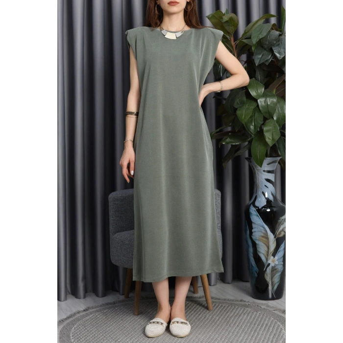 Pike Modal Vatkalı Elbise Haki - 90066.1758.