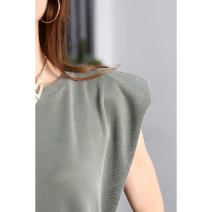 Pike Modal Vatkalı Elbise Haki - 90066.1758.