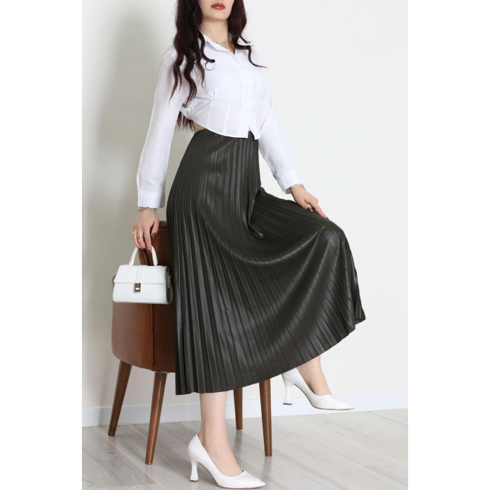 Pileli Etek Haki - 52207.1005.