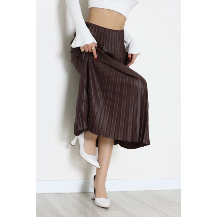 Pileli Etek Kahve - 52207.1005.