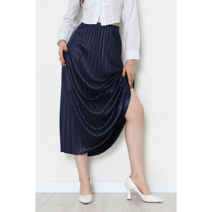 Pileli Etek Lacivert - 52207.1005.