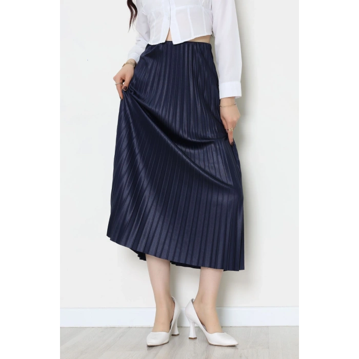 Pileli Etek Lacivert - 52207.1005.