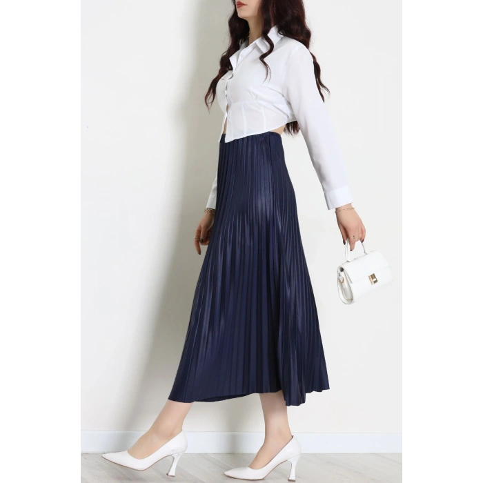 Pileli Etek Lacivert - 52207.1005.