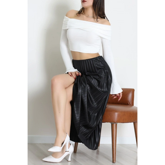 Pileli Etek Siyah - 52207.1005.