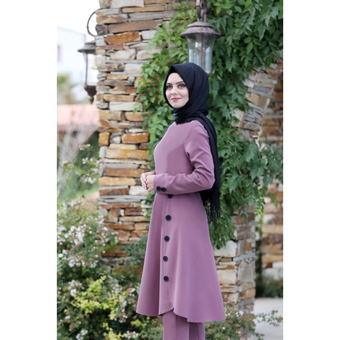 Pileli Takım Elbise MC0035 Gül Kurusu