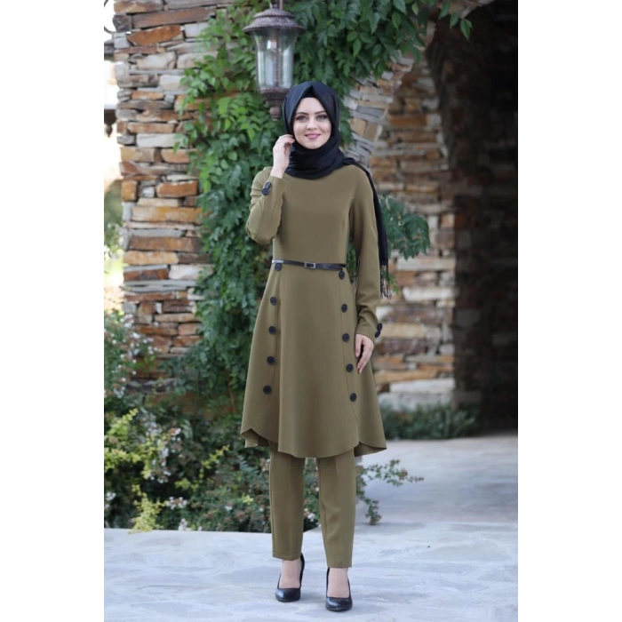 Pileli Takım Elbise MC0035 Haki