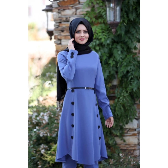 Pileli Takım Elbise MC0035 İndigo