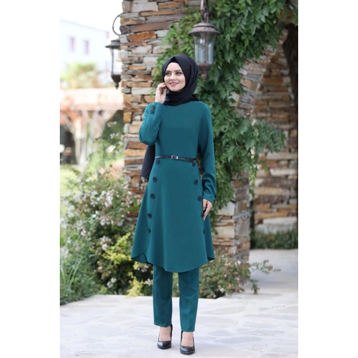 Pileli Takım Elbise MC0035 Petrol