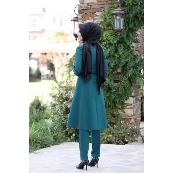 Pileli Takım Elbise MC0035 Petrol