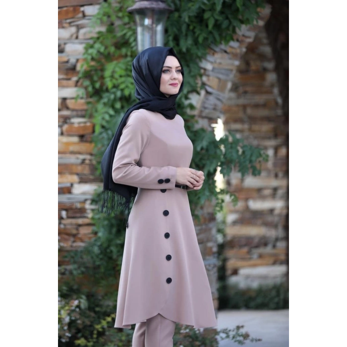 Pileli Takım Elbise MC0035 Pudra