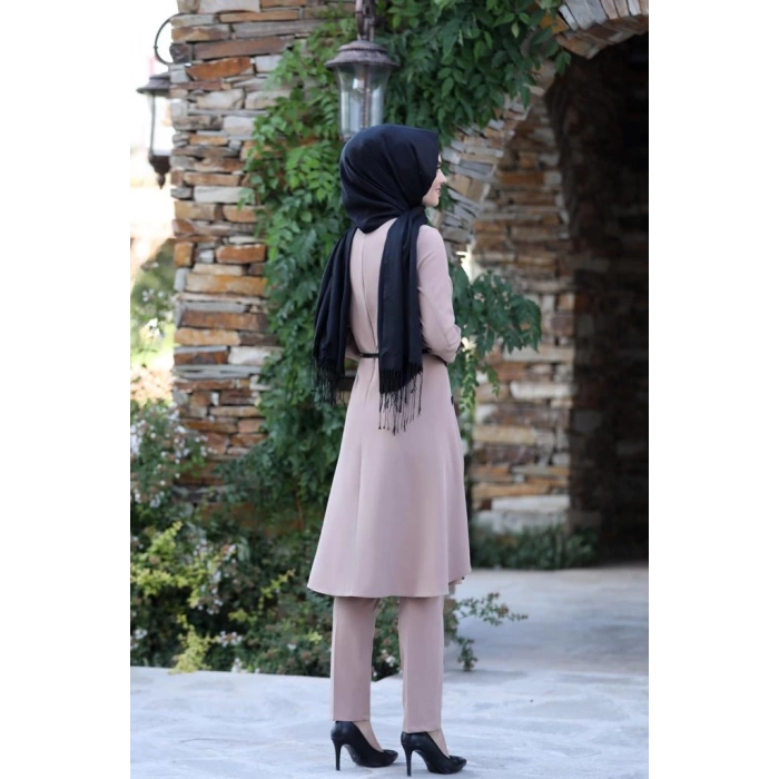 Pileli Takım Elbise MC0035 Pudra