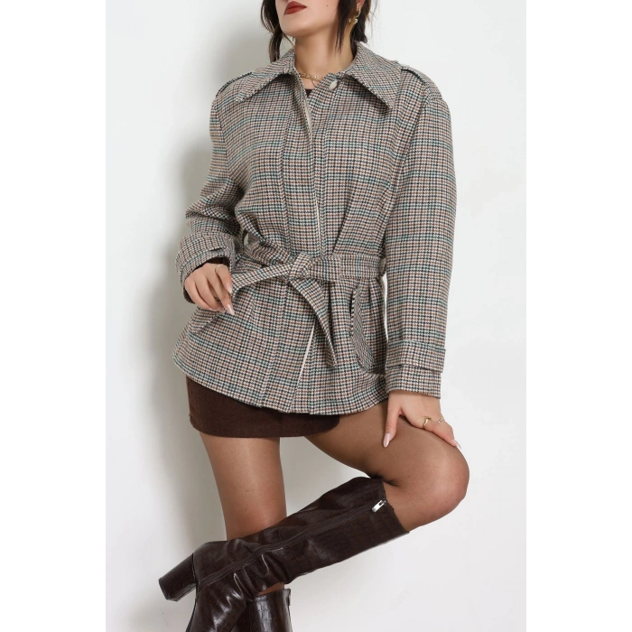 Pitikare Bağlamalı Ceket Vizon - 6325.001.