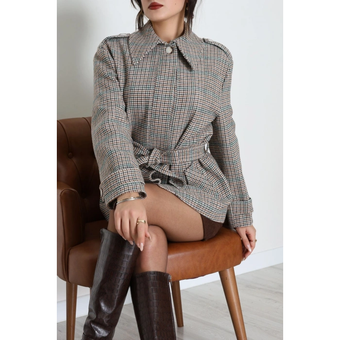 Pitikare Bağlamalı Ceket Vizon - 6325.001.