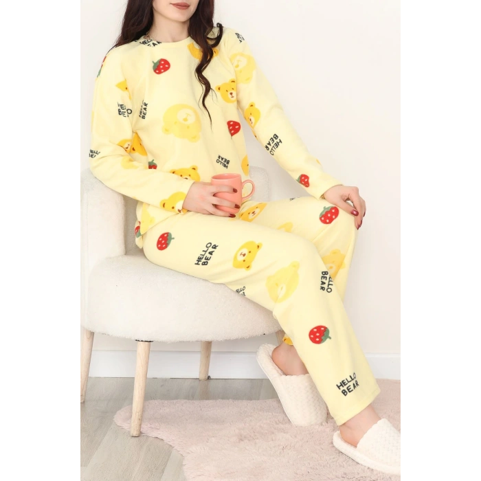 Polar Alt Üst Aynı Pijama Takımı Sarı - 168.1287.
