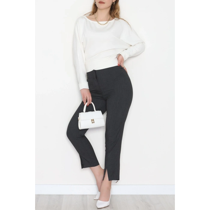 Poliviskon Fermuarlı Pantolon Antrasit - 51080.1779.