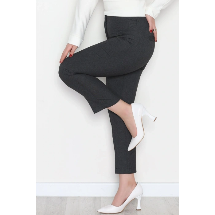 Poliviskon Fermuarlı Pantolon Antrasit - 51080.1779.