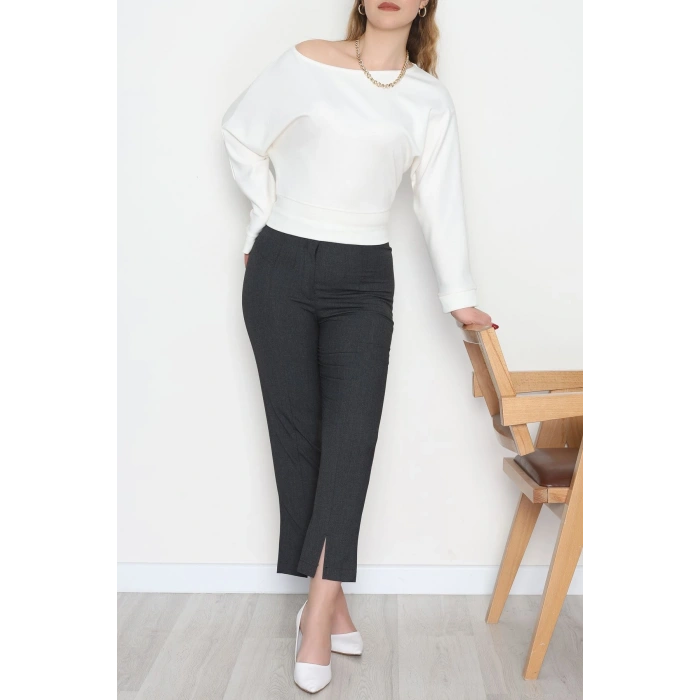 Poliviskon Fermuarlı Pantolon Antrasit - 51080.1779.