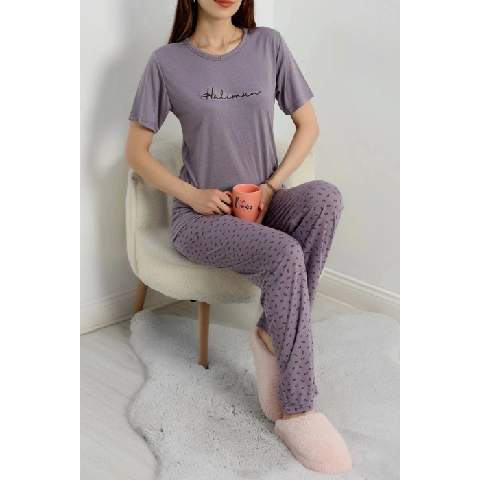 Poliviskon Pijama Takım Füme - 50779.1773.