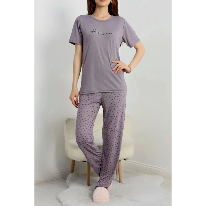 Poliviskon Pijama Takım Füme - 50779.1773.