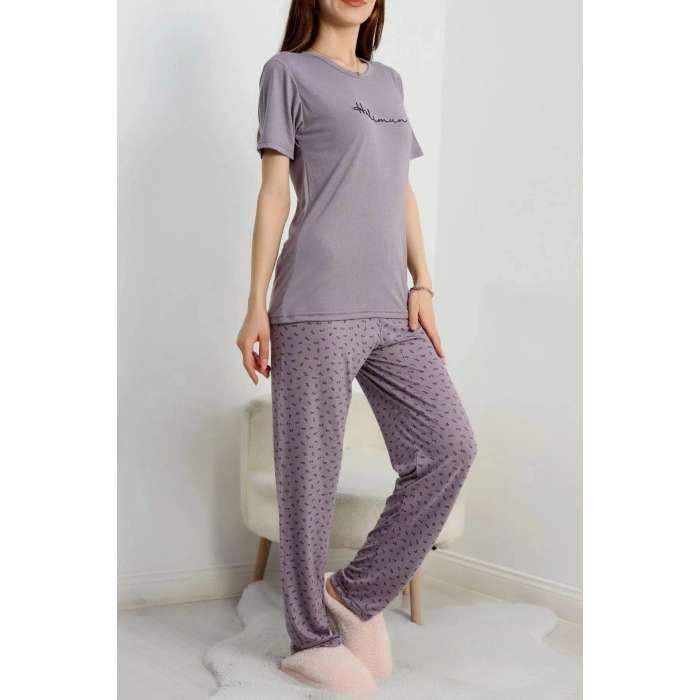 Poliviskon Pijama Takım Füme - 50779.1773.