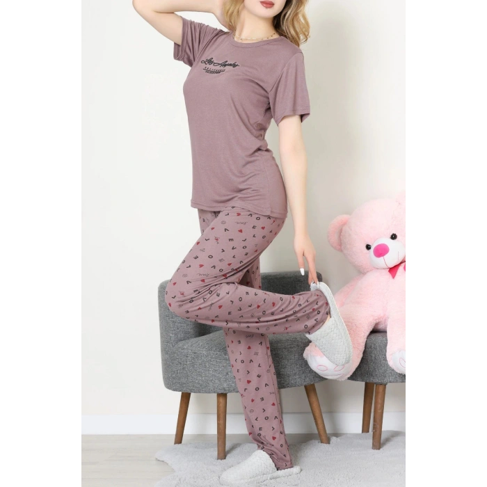 Poliviskon Pijama Takım Patlıcanmor - 50779.1773.