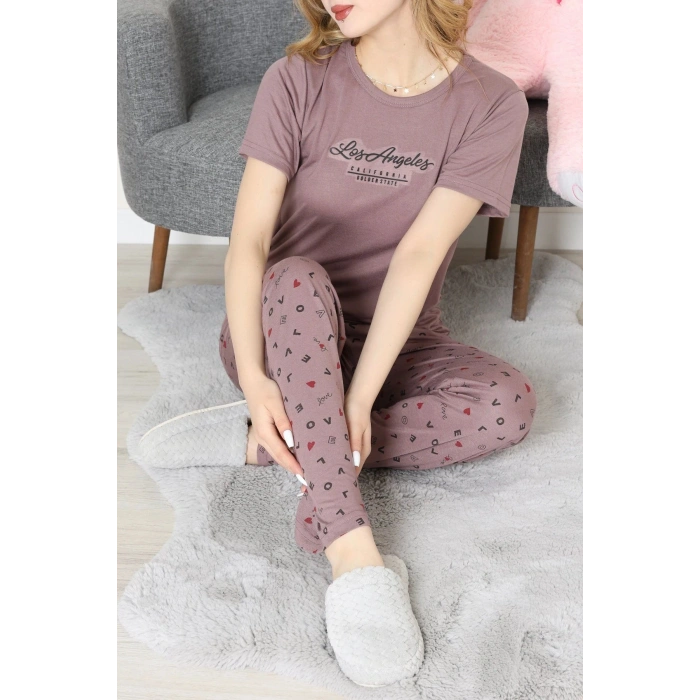 Poliviskon Pijama Takım Patlıcanmor - 50779.1773.