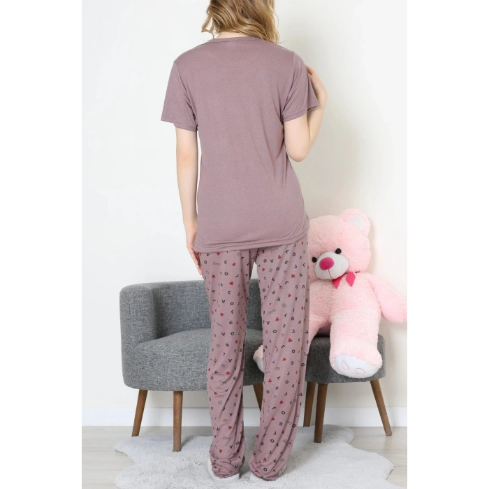 Poliviskon Pijama Takım Patlıcanmor - 50779.1773.