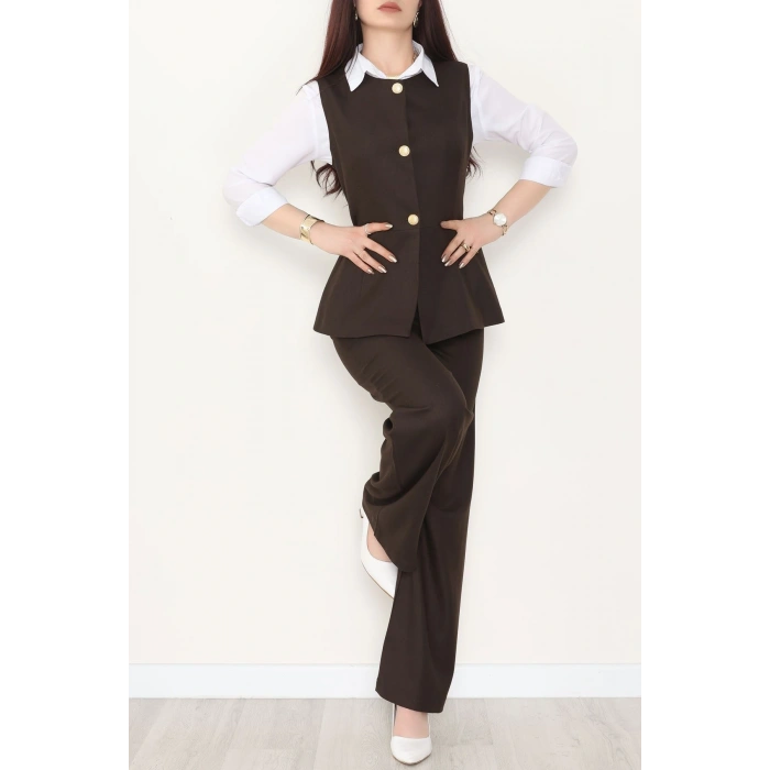 Poliviskon Yelekli Takım Kahve - 9248.424.