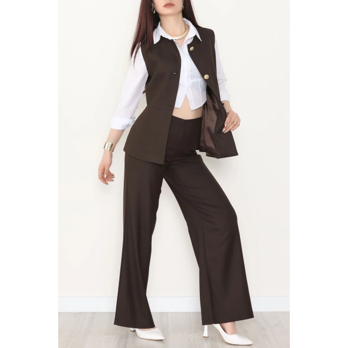 Poliviskon Yelekli Takım Kahve - 9248.424.